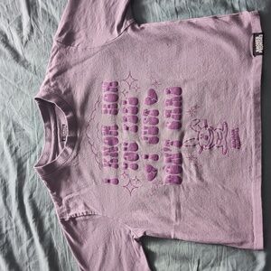 Broken Promises X-Small Purple Long Sleeve Crop Top